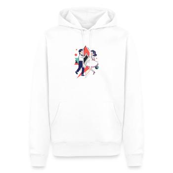 Danse couple foxtrot tango - Sweat à capuche Premium bio Homme - blanc - Devant - Nico (187cm)