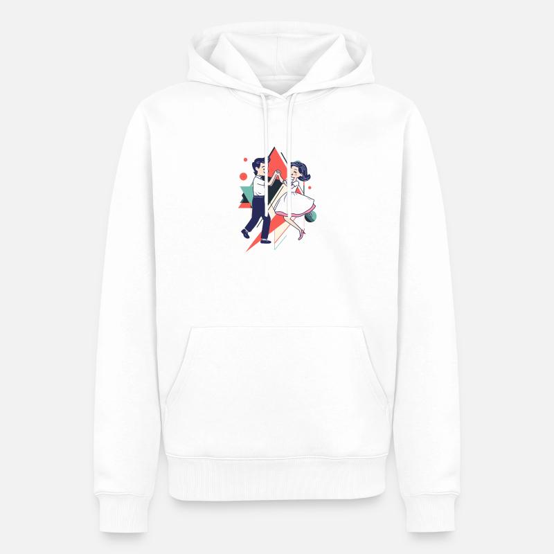 Danse couple foxtrot tango - Sweat à capuche Premium bio Homme - blanc
