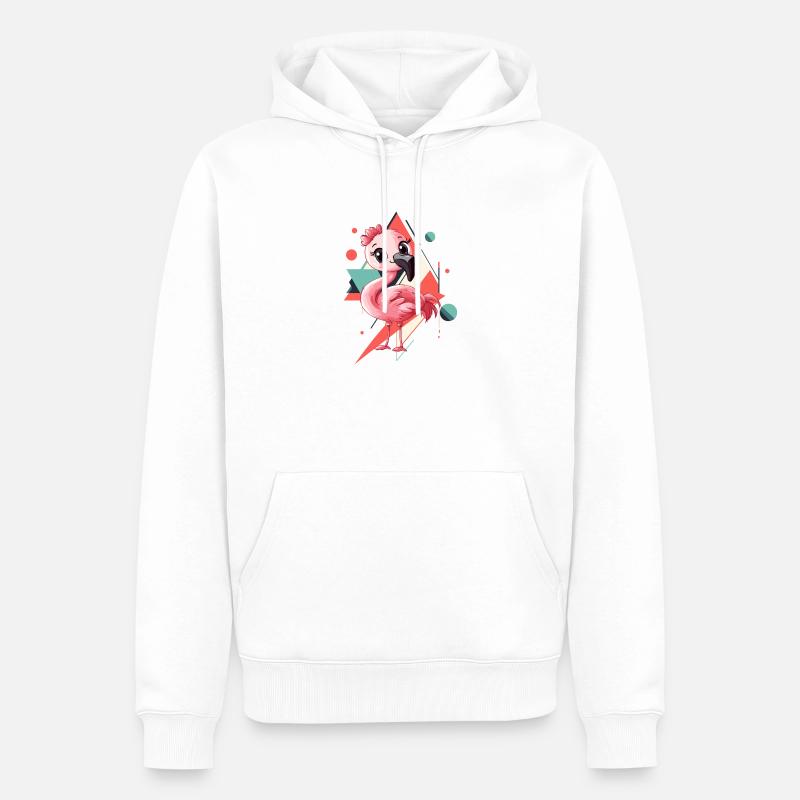 Flamingo Wasservogel Exotisch - Männer Premium Bio Hoodie - Weiß