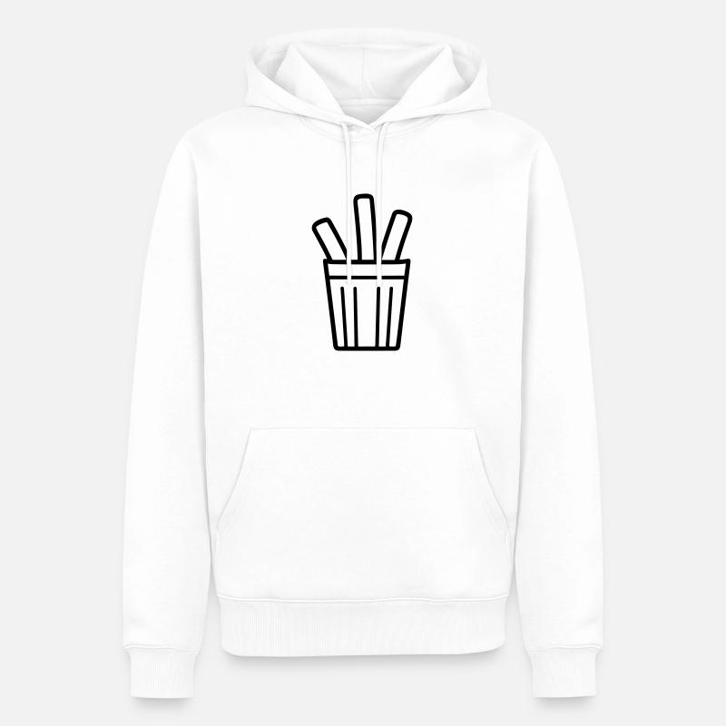 Frites - Sweat à capuche Premium bio Homme - blanc