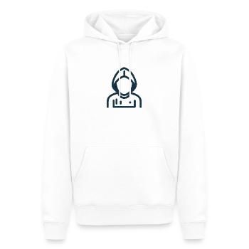 Hacker Icon - Männer Premium Bio Hoodie - Weiß - Vorne - Nico (187cm)