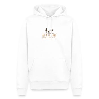 ArboCamp - Männer Premium Bio Hoodie - Weiß - Vorne - Nico (187cm)