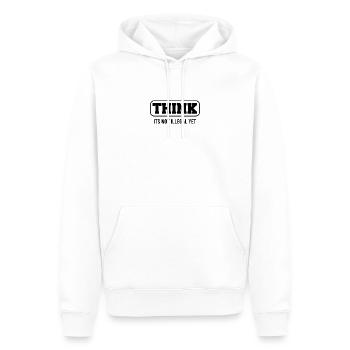 Think not illegal yet black - Männer Premium Bio Hoodie - Weiß - Vorne - Nico (187cm)