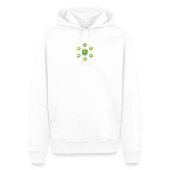 Grüner und gelber metatronischer Würfel - Männer Premium Bio Hoodie - Weiß - Vorne - Nico (187cm)