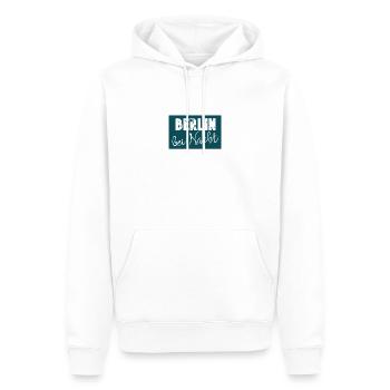 Berlin bei Nacht - Männer Premium Bio Hoodie - Weiß - Vorne - Nico (187cm)
