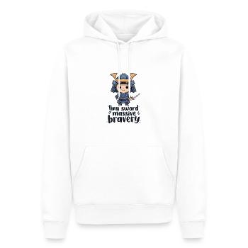 Chibi-Samurai - Männer Premium Bio Hoodie - Weiß - Vorne - Nico (187cm)