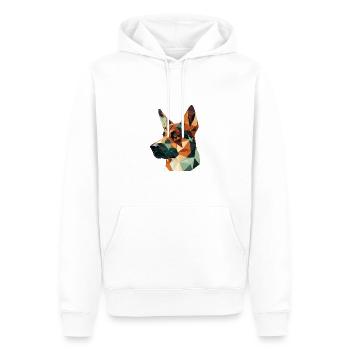 CHIEN DE BERGER - Sweat à capuche Premium bio Homme - blanc - Devant - Nico (187cm)