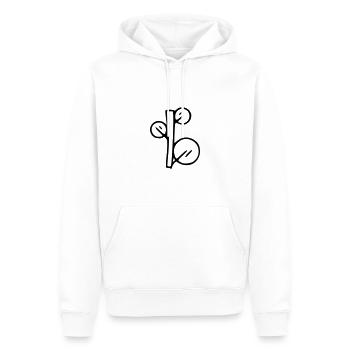 Pflanze Zeichnung Natur Skizze schwarz - Männer Premium Bio Hoodie - Weiß - Vorne - Nico (187cm)