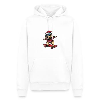 Labrador Chien Noël Drôle - Sweat à capuche Premium bio Homme - blanc - Devant - Nico (187cm)