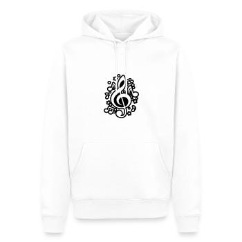 Notes de Musique Clef symbole musicien - Sweat à capuche Premium bio Homme - blanc - Devant - Nico (187cm)