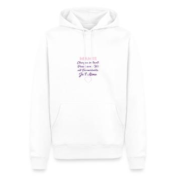 Mamie je t'aime - Sweat à capuche Premium bio Homme - blanc - Devant - Nico (187cm)