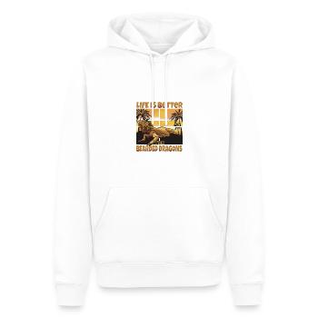 Bartagamen - Männer Premium Bio Hoodie - Weiß - Vorne - Nico (187cm)