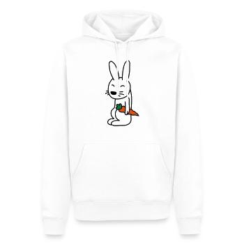 bunny_with_carrot - Männer Premium Bio Hoodie - Weiß - Vorne - Nico (187cm)