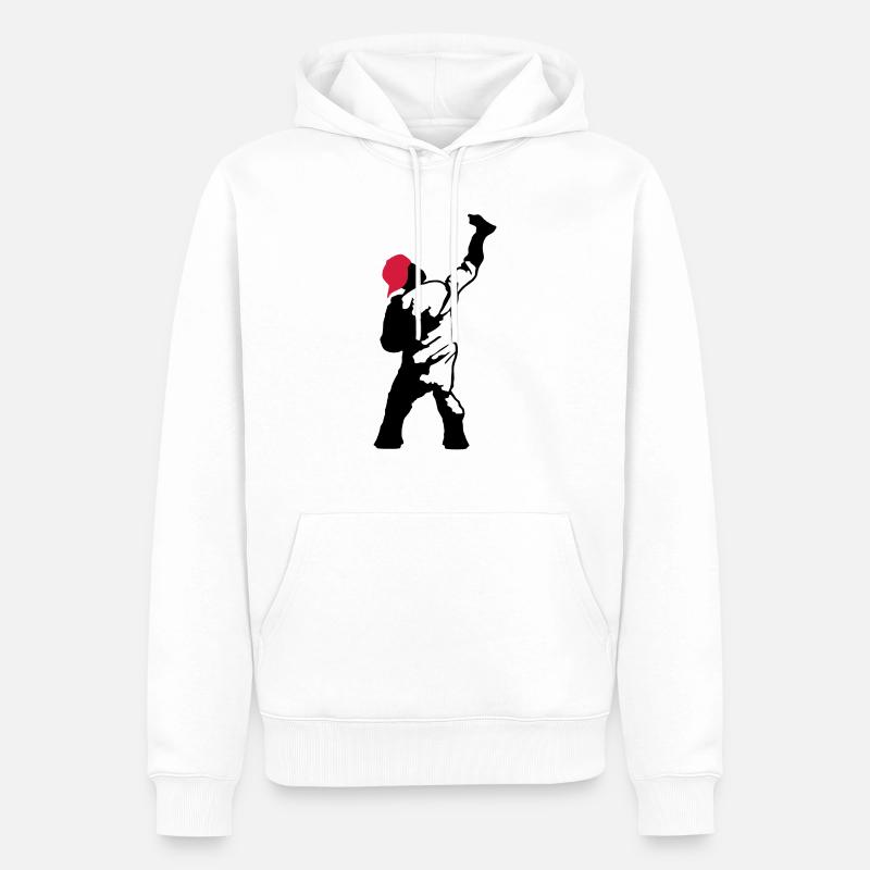 graffiti sprayer - Männer Premium Bio Hoodie - Weiß
