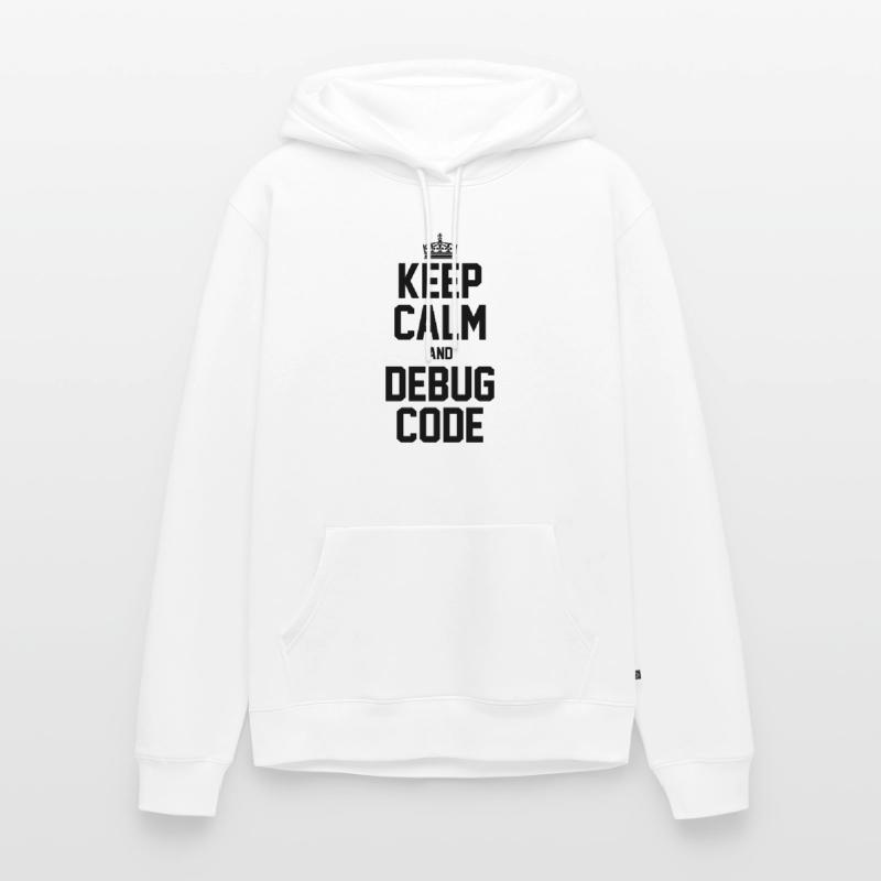 Keep Calm And Debug Code Programmer Nerd Software Männer Premium Bio Hoodie