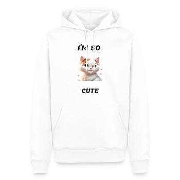 Ich bin so süß - kleine Katze viel zu süß - Männer Premium Bio Hoodie - Weiß - Vorne - Nico (187cm)