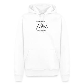 Yesterday - Now - Tomorrow - Männer Premium Bio Hoodie - Weiß - Vorne - Nico (187cm)