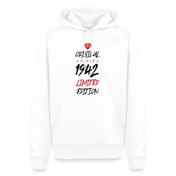 1942 Limited Edition - Men’s Premium Organic Hoodie - white - Front - Nico (187cm)