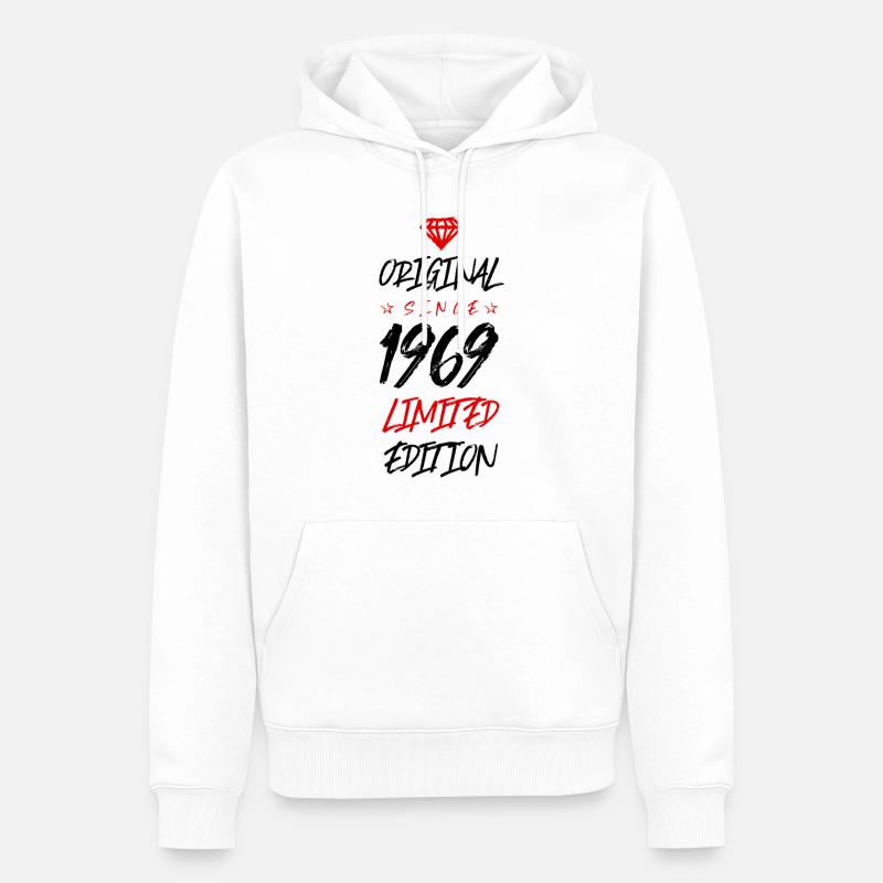 1969 Édition limitée - Sweat à capuche Premium bio Homme - blanc