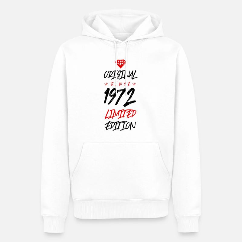 1972 Édition limitée - Sweat à capuche Premium bio Homme - blanc