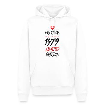 1979 limited edition - Männer Premium Bio Hoodie - Weiß - Vorne - Nico (187cm)