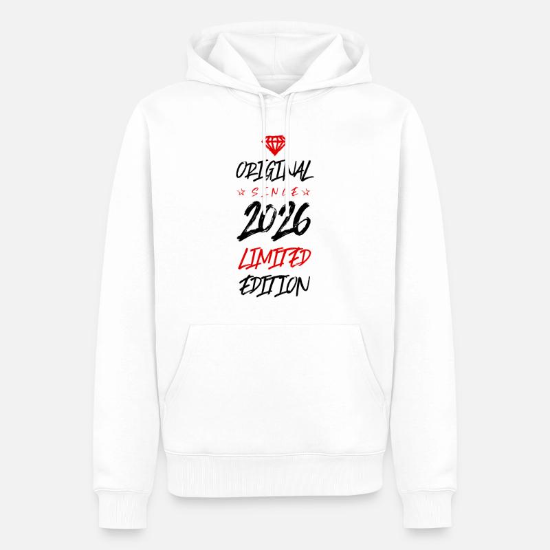 Édition limitée 2026 - Sweat à capuche Premium bio Homme - blanc