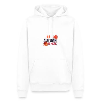 Der Herbst ist da - Männer Premium Bio Hoodie - Weiß - Vorne - Nico (187cm)