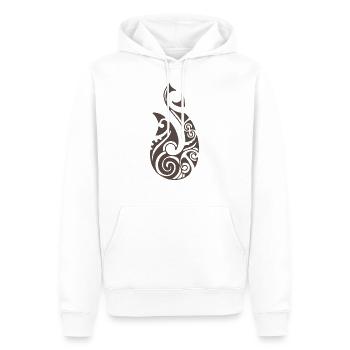 Maori Hei Matau Crochets de tatouage Idée cadeau - Sweat à capuche Premium bio Homme - blanc - Devant - Nico (187cm)