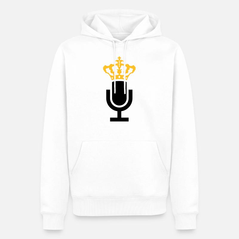 King Mikrofon Icon - Männer Premium Bio Hoodie - Weiß