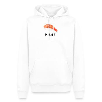 Sushi miam - Sweat à capuche Premium bio Homme - blanc - Devant - Nico (187cm)