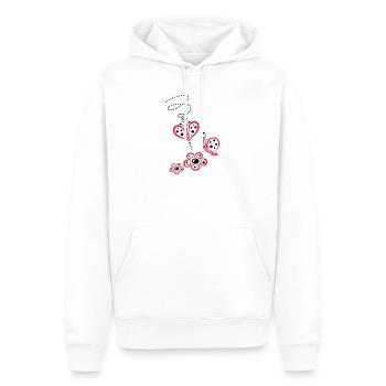 Colorful butterflies with flowers, summer meadow - Men’s Premium Organic Hoodie - white - Front - Nico (187cm)