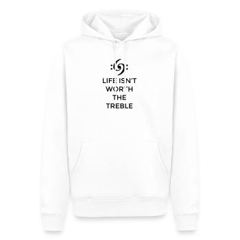 Life isn't worth the Treble Bass Design (FR) - Sweat à capuche Premium bio Homme - blanc - Devant - Nico (187cm)