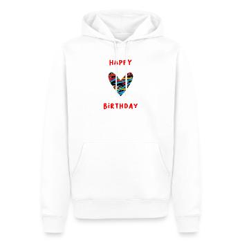 GEBURTSTAG. ALLES GUTE ZUM GEBURTSTAG. ALLES GUTE ZUM GEBURTSTAG. - Männer Premium Bio Hoodie - Weiß - Vorne - Nico (187cm)