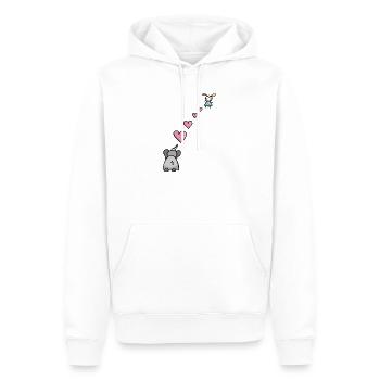 Elefant Kind mit Herz Symbol für Liebe - Männer Premium Bio Hoodie - Weiß - Vorne - Nico (187cm)