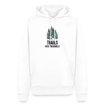 Trail Running - Sentiers sur tapis roulants - Sweat à capuche Premium bio Homme - blanc - Devant - Nico (187cm)