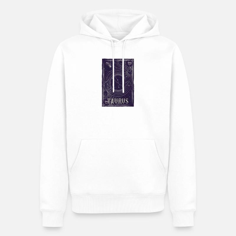 Taurus Sternbild Orbit Design - Männer Premium Bio Hoodie - Weiß