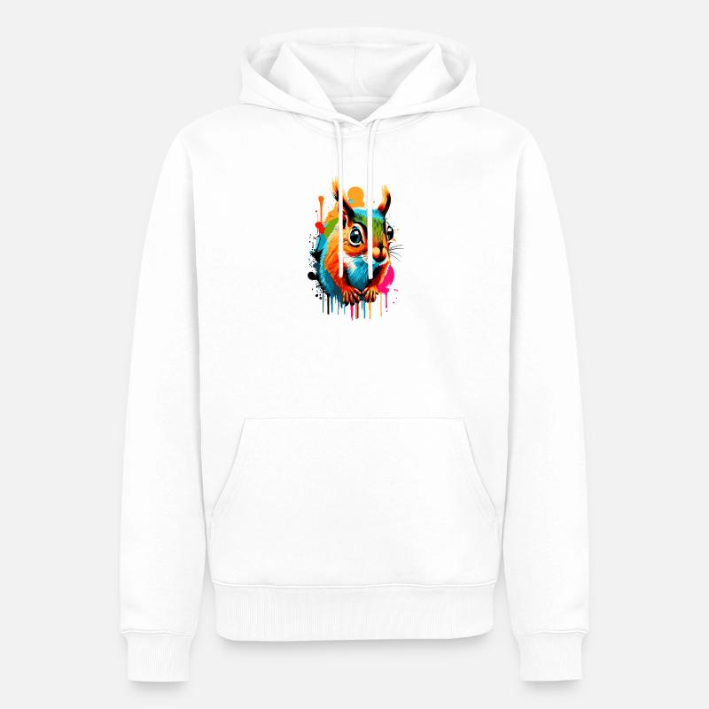 Eichhörnchen Sciurus - Squirrel Farbenfroh - Männer Premium Bio Hoodie - Weiß