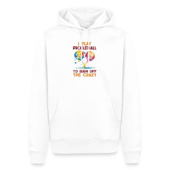 La vie est belle. Le pickleball l’améliore - Sweat à capuche Premium bio Homme - blanc - Devant - Nico (187cm)