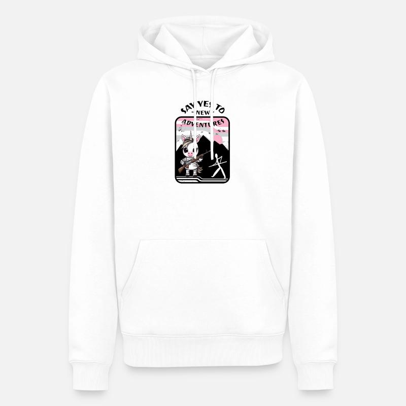Zebra Einhorn - Männer Premium Bio Hoodie - Weiß