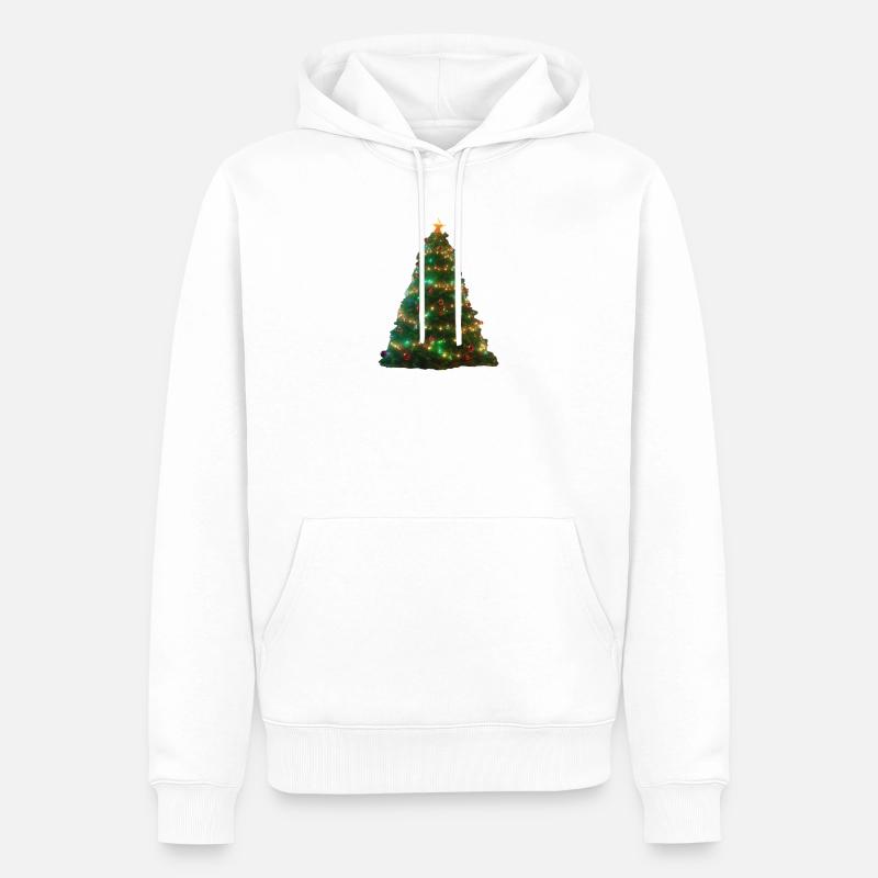 Arbre de Noël - Sweat à capuche Premium bio Homme - blanc