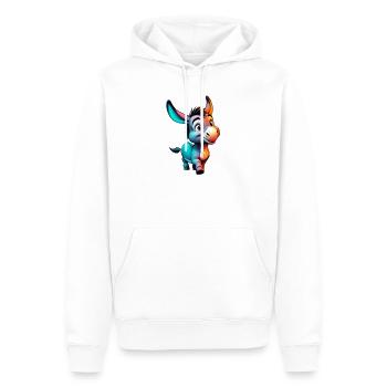 Âne âne tétine mule - Sweat à capuche Premium bio Homme - blanc - Devant - Nico (187cm)