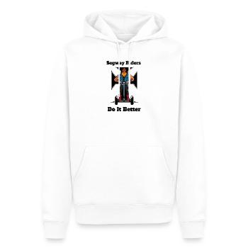 Motard Segway - Sweat à capuche Premium bio Homme - blanc - Devant - Nico (187cm)