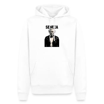 Seneca Stoischer Philosoph Rebell Porträt - Männer Premium Bio Hoodie - Weiß - Vorne - Nico (187cm)
