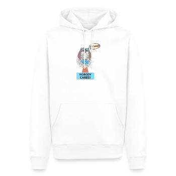 Personne ne s’en soucie - Chemise Sarcasm Fun - Sweat à capuche Premium bio Homme - blanc - Devant - Nico (187cm)