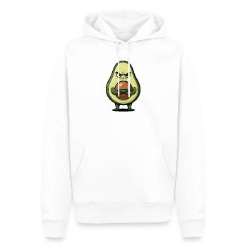Süßer grimmiger Avocado Cartoon mit Armen - Männer Premium Bio Hoodie - Weiß - Vorne - Nico (187cm)