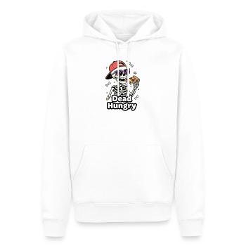 Pizza squelette affamé mort - Sweat à capuche Premium bio Homme - blanc - Devant - Nico (187cm)