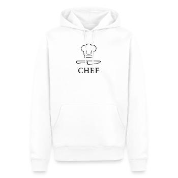 Icône de chef avec couteau - Sweat à capuche Premium bio Homme - blanc - Devant - Nico (187cm)