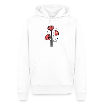 Poppy-Poppies-Minimalist-Line-Art-4 - Men’s Premium Organic Hoodie - white - Front - Nico (187cm)