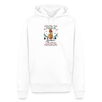 Drôle de paresseux trop paresseux pour Noël - Sweat à capuche Premium bio Homme - blanc - Devant - Nico (187cm)