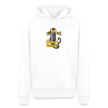 chatte branche ? - Sweat à capuche Premium bio Homme - blanc - Devant - Nico (187cm)